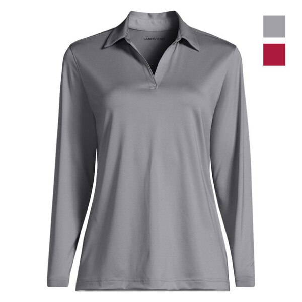 [4] Lands End Women's Rapid Dry Long Sleeve Sport Collar Polo